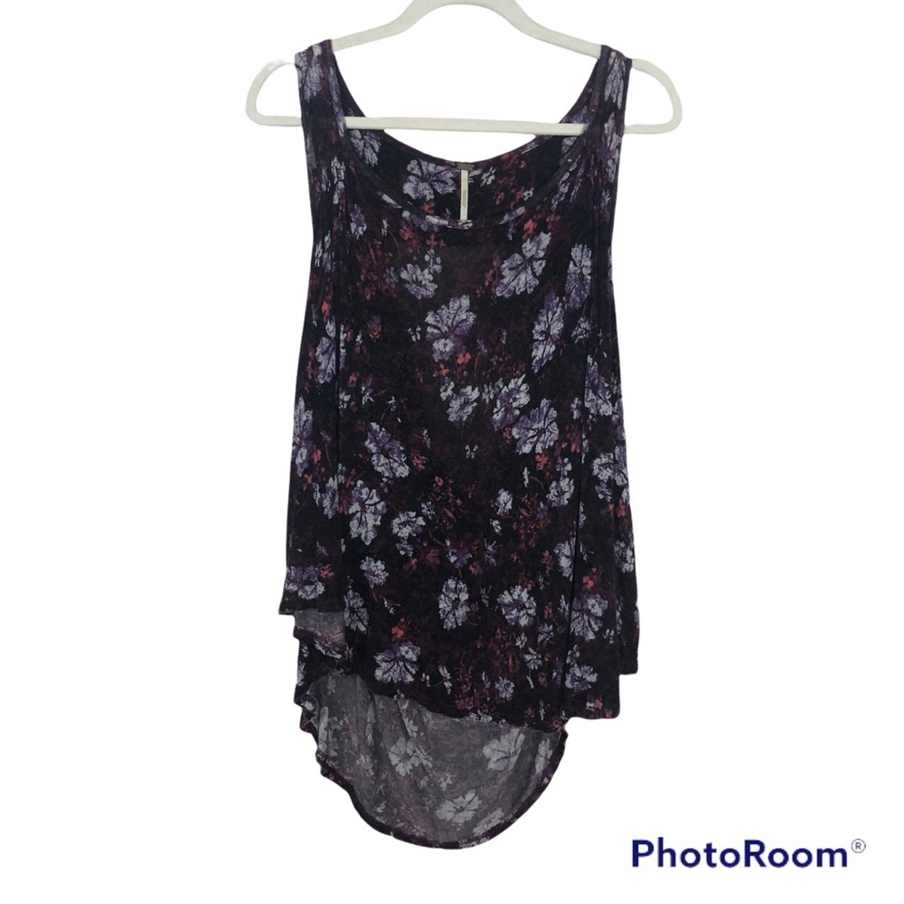 FREE PEOPLE Floral Soft Oversized Open Back Sleeveless Top sz Small